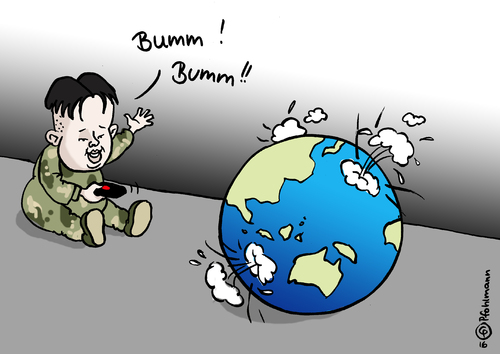 Cartoon: Kim Jong Bumm (medium) by Pfohlmann tagged karikatur,cartoon,2016,color,farbe,nordkorea,global,welt,globus,atomtest,atomwaffen,atomwaffentest,erfolg,kim,jong,un,bumm,kind,spiel,bedrohung,karikatur,cartoon,2016,color,farbe,nordkorea,global,welt,globus,atomtest,atomwaffen,atomwaffentest,erfolg,kim,jong,un,bumm,kind,spiel,bedrohung