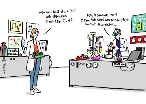 Cartoon: Kind Thermometer (medium) by Pfohlmann tagged kinder,familie,vater,väter,mutter,mütter,krank,zuhause,daheim,krankheitstage,arbeit,männer,frauen,gleichberechtigung,labor,wissenschaftler,ingenieur,technik,technologie,thermometer,chemie,physik,ausreden,fürsorge,karriere,arbeitsplatz,kinder,familie,vater,väter,mutter,mütter,krank,zuhause,daheim,krankheitstage,arbeit,männer,frauen,gleichberechtigung,labor,wissenschaftler,ingenieur,technik,technologie,thermometer,chemie,physik,ausreden,fürsorge,karriere,arbeitsplatz