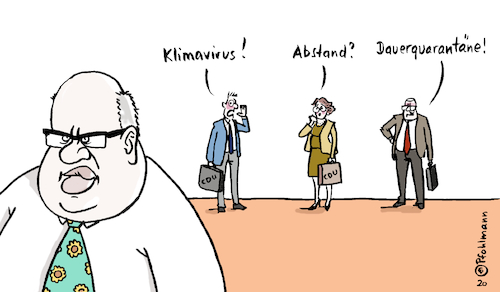 Cartoon: Klima-Infekt (medium) by Pfohlmann tagged 2020,deutschland,altmaier,cdu,klima,klimaschutz,klimakrise,virus,corona,coronavirus,pandemie,abstand,quarantäne,partei,ansteckung,infektion,2020,deutschland,altmaier,cdu,klima,klimaschutz,klimakrise,virus,corona,coronavirus,pandemie,abstand,quarantäne,partei,ansteckung,infektion