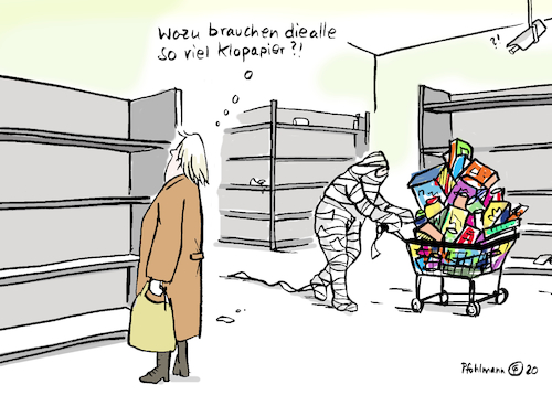 Cartoon: Klopapier (medium) by Pfohlmann tagged 2020,deutschland,global,welt,corona,virus,coronavirus,epidemie,hamsterkäufe,supermarkt,klopapier,toilettenpapier,panik,ansteckung,2020,deutschland,global,welt,corona,virus,coronavirus,epidemie,hamsterkäufe,supermarkt,klopapier,toilettenpapier,panik,ansteckung