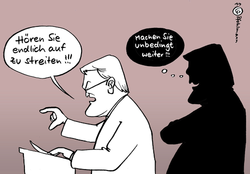 Cartoon: Koalitionsstreit (medium) by Pfohlmann tagged steinmeier,spd,generaldebatte,bundestag,opposition,streit,koalition,schwarz,gelb,regierung,rede,frank walter steinmeier,generaldebatte,spd,bundestag,opposition,streit,schwarz,gelb,regierung,rede,frank,walter,steinmeier