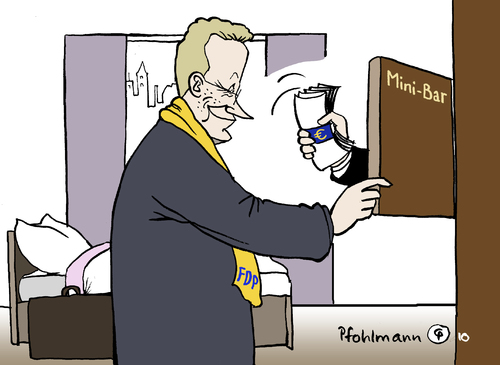 Cartoon: Liberale Minibar (medium) by Pfohlmann tagged fdp,hotel,mehrwertsteuer,westerwelle,mehrwertsteuersatz,minibar,fdp,hotel,mehrwertsteuer,guido westerwelle,steuer,minibar,guido,westerwelle