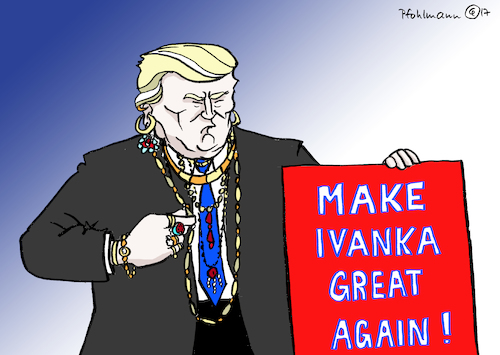 Cartoon: Make Ivanka great again (medium) by Pfohlmann tagged karikatur,cartoon,2017,color,farbe,usa,trump,präsident,ivanka,great,again,make,america,schmuck,design,kaufhaus,tochter,sortiment,verflechtung,interessenkonflikt,unternehmen,geschäft,geschäftsmann,vater,karikatur,cartoon,2017,color,farbe,usa,trump,präsident,ivanka,great,again,make,america,schmuck,design,kaufhaus,tochter,sortiment,verflechtung,interessenkonflikt,unternehmen,geschäft,geschäftsmann,vater