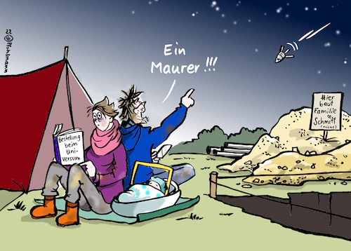 Cartoon: Maurer kommt (medium) by Pfohlmann tagged maurer,astronaut,iss,weltall,universum,bestellung,bestellungen,ans,buch,esoterik,baustelle,bauen,hausbau,neubau,handwerker,fachkräftemangel,fachkraft,maurer,astronaut,iss,weltall,universum,bestellung,bestellungen,ans,buch,esoterik,baustelle,bauen,hausbau,neubau,handwerker,fachkräftemangel,fachkraft