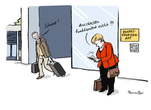 Merkel checkt aus Merkel checkt aus