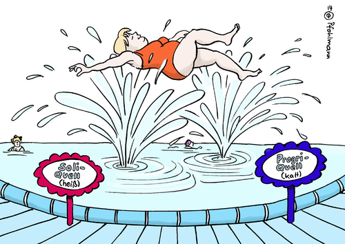 Cartoon: Merkels Sprudelbad (medium) by Pfohlmann tagged karikatur,cartoon,2014,color,farbe,deutschland,merkel,bundeskanzlerin,cdu,parteivorsitz,parteivorsitzende,progression,kalte,quelle,quellen,wellness,bad,soli,solidaritätszuschlag,heiß,kalt,karikatur,cartoon,2014,color,farbe,deutschland,merkel,bundeskanzlerin,cdu,parteivorsitz,parteivorsitzende,progression,kalte,quelle,quellen,wellness,bad,soli,solidaritätszuschlag,heiß,kalt