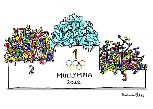 Cartoon: Müllympia (medium) by Pfohlmann tagged olympia,olympiade,müll,abfall,konsum,hygiene,masken,roller,wegwerfgesellschaft,siegerehrung,medaillen,siegertreppchen,fastfood,verpackung,plastik,einweg,olympia,olympiade,müll,abfall,konsum,hygiene,masken,roller,wegwerfgesellschaft,siegerehrung,medaillen,siegertreppchen,fastfood,verpackung,plastik,einweg