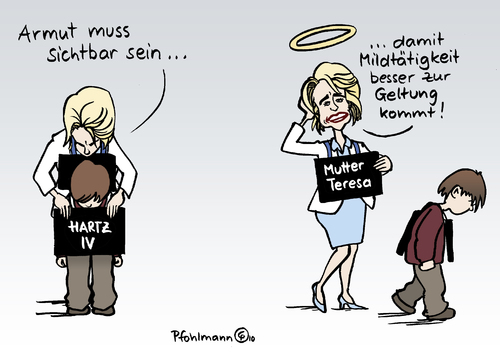 Cartoon: Mutter Teresa (medium) by Pfohlmann tagged hartz,iv,von,der,leyen,alg,ii,armut,sozialpolitik,mutter,teresa,heilig,heilige,heiligenschein,hartz,arbeit,job,arbeitslosigkeit,arbeitslos,ursula von der leyen,armut,mutter teresa,heilige,heiligenschein,ursula,von,der,leyen,mutter,teresa