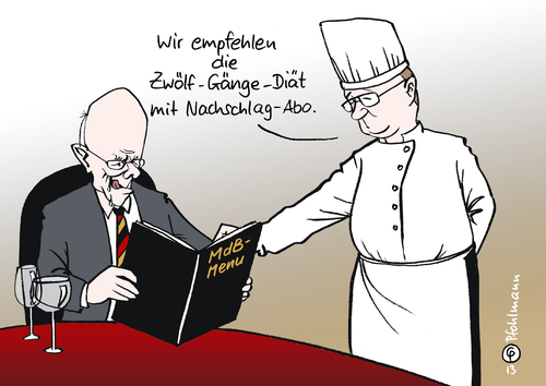 Cartoon: Nachschlag-Diäten (medium) by Pfohlmann tagged karikatur,cartoon,color,farbe,2013,deutschland,diäten,bundestag,lammert,bundestagsabgeordnete,mandatsträger,mdb,bezahlung,koch,diät,empfehlung,kommission,experten,erhöhung,abgeordnete,neuregelung,karikatur,cartoon,color,farbe,2013,deutschland,diäten,bundestag,lammert,bundestagsabgeordnete,mandatsträger,mdb,bezahlung,koch,diät,empfehlung,kommission,experten,erhöhung,abgeordnete,neuregelung