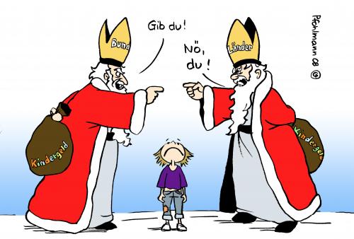 Cartoon: Nikolaus (medium) by Pfohlmann tagged nikolaus,weihnachtsmann,kindergeld,bund,länder,föderalismus,kindergelderhöhung,kind,nikolaus,weihnachtsmann,weihnachten,kindergeld,familie,kinder,kind,geld,finanzen,unterstützung,hilfe,eltern,länder,bund,föderalismus,kindergelderhöhung,erhöhung,förderung