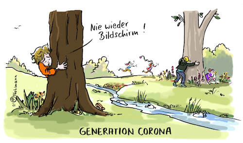 Cartoon: ohne Bildschirm (medium) by Pfohlmann tagged corona,coronavirus,pandemie,coronapandemie,kinder,bildung,digitalisierung,bildschirm,display,monitor,fernunterricht,natur,analog,digital,schule,schüler,lernen,unterricht,generation,kindheit,jugend,jugendliche,corona,coronavirus,pandemie,coronapandemie,kinder,bildung,digitalisierung,bildschirm,display,monitor,fernunterricht,natur,analog,digital,schule,schüler,lernen,unterricht,generation,kindheit,jugend,jugendliche