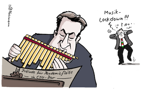 Cartoon: Pandemieflöte (medium) by Pfohlmann tagged corona,söder,laschet,kanzler,kanzlerkandidat,cdu,csu,pandemie,union,bundestagswahl,lockdown,musik,panflöte,solo,corona,söder,laschet,kanzler,kanzlerkandidat,cdu,csu,pandemie,union,bundestagswahl,lockdown,musik,panflöte,solo