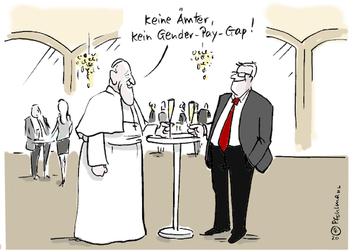 Cartoon: Papst Gender-Gap (medium) by Pfohlmann tagged 2020,kirche,katholisch,papst,frauen,gender,pay,gap,gleichberechtigung,ämter,zölibat,ehe,priestertum,priester,2020,kirche,katholisch,papst,frauen,gender,pay,gap,gleichberechtigung,ämter,zölibat,ehe,priestertum,priester