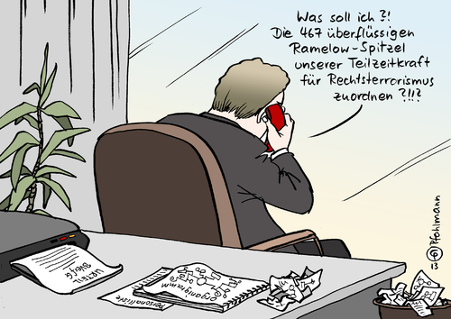 Cartoon: Ramelow Spitzel (medium) by Pfohlmann tagged karikatur,cartoon,color,farbe,2013,deutschland,verfassungsgericht,überwachung,ramelow,linke,linkspartei,urteil,bundesverfassungsgericht,rechtswidrig,verfassungswidrig,maaßen,verfassungsschutz,spitzel,agenten,rechtsextremismus,rechtsterrorismus,karikatur,cartoon,color,farbe,2013,deutschland,verfassungsgericht,überwachung,ramelow,linke,linkspartei,urteil,bundesverfassungsgericht,rechtswidrig,verfassungswidrig,maaßen,verfassungsschutz,spitzel,agenten,rechtsextremismus,rechtsterrorismus