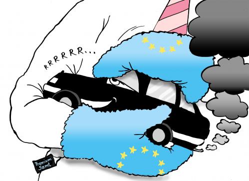 Cartoon: Samthandschuhe (medium) by Pfohlmann tagged eu,co2,autoindustrie,abgas,samthandschuh,klimaschutz,eu,co2,autoindustrie,autos,auto,industrie,abgase,handschuhe,klimaschutz,umweltschutz,umweltverschmutzung,umwelt,natur,klima,klimawandel,globale erwärmung,emission,samt,europa,abgas,globale,erwärmung