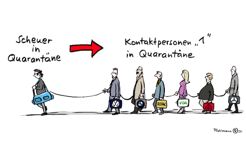 Cartoon: Scheuers Cluster (medium) by Pfohlmann tagged 2020,corona,coronavirus,pandemie,covid19,scheuer,quarantäne,infektion,ansteckung,krankheit,cluster,clique,lobby,autolobby,verkehrsminister,csu,lobbyismus,kontaktverfolgung,kontakte,kontaktbeschränkung,infektionskette,2020,corona,coronavirus,pandemie,covid19,scheuer,quarantäne,infektion,ansteckung,krankheit,cluster,clique,lobby,autolobby,verkehrsminister,csu,lobbyismus,kontaktverfolgung,kontakte,kontaktbeschränkung,infektionskette