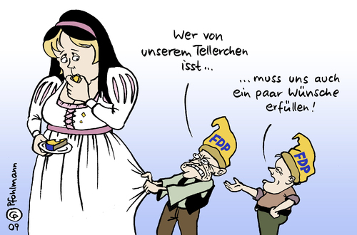 Cartoon: Schnewittchen (medium) by Pfohlmann tagged angela,merkel,schneewittchen,zwerg,zwerge,fdp,cdu,koalition,schwarz,gelb,koalitionsverhandlungen,bundestagswahl,angela merkel,schneewittchen,zwerg,zwerge,fdp,cdu,koalition,schwarz,gelb,koalitionsverhandlungen,angela,merkel