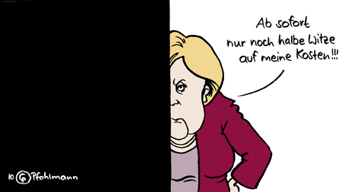 Cartoon: Sparwitz (medium) by Pfohlmann tagged bundeskanzlerin,merkel,witz,karikatur,cartoon,sparpaket,sparen,sparmaßnahmen,zensur,kosten,bundeskanzlerin,angela merkel,witze,witz,sparpaket,sparen,sparmaßnahmen,zensur,kosten,angela,merkel