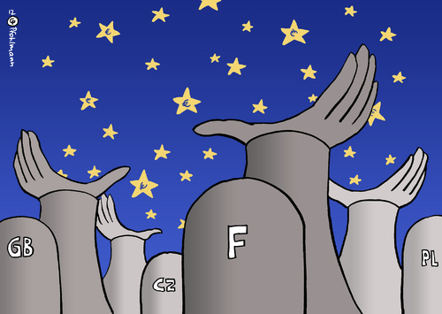 Cartoon: Sternsammler (medium) by Pfohlmann tagged karikatur,color,farbe,2012,europa,eu,euro,sterne,euros,akw,atomkraft,atomkraftwerke,subventionen,großbritannien,frankreich,polen,tschechien,forderung,hände,2012,europa,eu,euro,sterne,euros,akw,atomkraft,atomkraftwerke,subventionen,tschechien,forderung,hände,frankreich,großbritannien