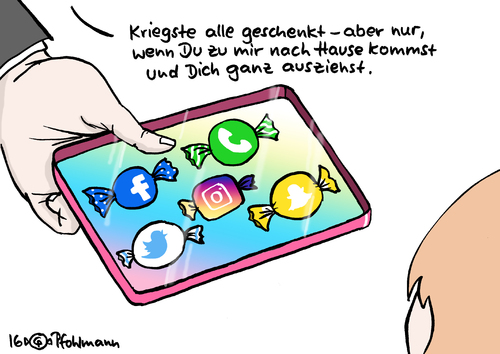 Cartoon: Süße Verführer (medium) by Pfohlmann tagged karikatur,cartoon,2016,color,farbe,global,welt,internet,www,bonbons,twitter,facebook,zucker,süßigkeiten,instagram,snapchat,whatsapp,whats,app,smartphone,handy,verführung,kostenlos,gratis,ausziehen,datenschutz,tablett,tablet,kind,kindlich,konsum,konsument,angebot,karikatur,cartoon,2016,color,farbe,global,welt,internet,www,bonbons,twitter,facebook,zucker,süßigkeiten,instagram,snapchat,whatsapp,whats,app,smartphone,handy,verführung,kostenlos,gratis,ausziehen,datenschutz,tablett,tablet,kind,kindlich,konsum,konsument,angebot