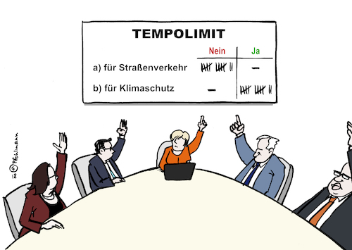 Cartoon: Tempolimit Abstimmung (medium) by Pfohlmann tagged karikatur,cartoon,farbe,color,2018,deutschland,regierung,bundesregierung,union,spd,groko,merkel,große,koalition,bremse,verhinderer,tempolimit,umweltschutz,stellenwert,verkehr,straßenverkehr,co2,autoindustrie,lobby,global,welt,klimawandel,klimaschutz,weltklimarat,warnung,weckruf,abstimmung,karikatur,cartoon,farbe,color,2018,deutschland,regierung,bundesregierung,union,spd,groko,merkel,große,koalition,bremse,verhinderer,tempolimit,umweltschutz,stellenwert,verkehr,straßenverkehr,co2,autoindustrie,lobby,global,welt,klimawandel,klimaschutz,weltklimarat,warnung,weckruf,abstimmung