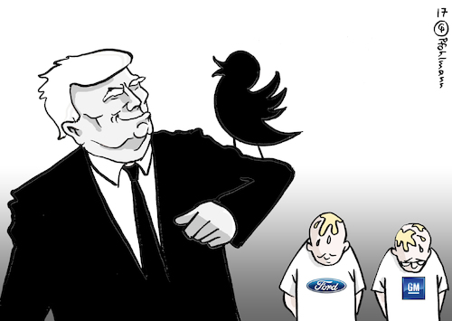 Cartoon: Trump - DER VOGEL (medium) by Pfohlmann tagged karikatur,cartoon,2017,color,farbe,usa,global,trump,twitter,vögel,hitchcock,film,kino,kinofilm,autoindustrie,gm,ford,industrie,kurznachrichten,regierungsstil,karikatur,cartoon,2017,color,farbe,usa,global,trump,twitter,vögel,hitchcock,film,kino,kinofilm,autoindustrie,gm,ford,industrie,kurznachrichten,regierungsstil