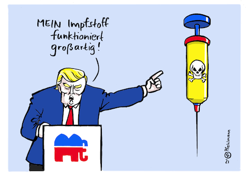 Cartoon: Trumpfung (medium) by Pfohlmann tagged 2021,usa,trump,biden,capitol,corona,impfung,gift,spaltung,präsident,wahl,wahlen,amtsübergabe,verlierer,narzissmus,impfstoff,pandemie,demokratie,präsidentschaftswahlen,2021,usa,trump,biden,capitol,corona,impfung,gift,spaltung,präsident,wahl,wahlen,amtsübergabe,verlierer,narzissmus,impfstoff,pandemie,demokratie,präsidentschaftswahlen