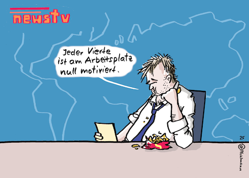 Cartoon: Unmotiviert-TV (medium) by Pfohlmann tagged arbeitsplatz,arbeitnehmer,motivation,unmotiviert,dienstnachvorschrift,lustlos,nachrichtensprecher,tv,fernsehen,jobstudie,arbeitsplatz,arbeitnehmer,motivation,unmotiviert,dienstnachvorschrift,lustlos,nachrichtensprecher,tv,fernsehen,jobstudie