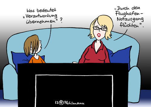 Cartoon: Verantwortungsübernahme (medium) by Pfohlmann tagged karikatur,cartoon,color,farbe,2013,deutschland,berlin,flughafen,wowereit,verantwortung,übernehmen,rücktritt,aufsichtsrat,baustelle,eröffnung,desaster,tv,fernsehen,frage,ber,hauptstadtflughafen,bürgermeister,debakel,karikatur,cartoon,color,farbe,2013,deutschland,berlin,flughafen,wowereit,verantwortung,übernehmen,rücktritt,aufsichtsrat,baustelle,eröffnung,desaster,tv,fernsehen,frage,ber,hauptstadtflughafen,bürgermeister,debakel