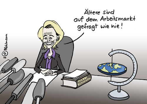 Cartoon: von der Leyens Welt (medium) by Pfohlmann tagged von,der,leyen,arbeitsministerin,rente,67,arbeitsmarkt,alt,älter,ältere,erde,globus,scheibe,leyen,arbeitsministerin,rente,arbeitsmarkt,ältere,erde,globus,scheibe,rentner,rentenempfänger,senioren,67