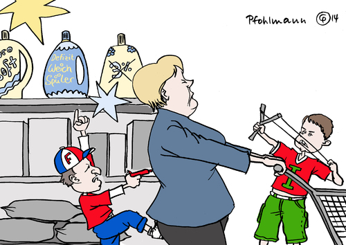 Cartoon: Weichspüler (medium) by Pfohlmann tagged karikatur,cartoon,color,farbe,2014,europa,eu,frankreich,deutschland,italien,defizit,defizitkriterien,aufweichen,weichspüler,merkel,hollande,renzi,einkaufen,mutti,einkaufwagen,karikatur,cartoon,color,farbe,2014,europa,eu,frankreich,deutschland,italien,defizit,defizitkriterien,aufweichen,weichspüler,merkel,hollande,renzi,einkaufen,mutti,einkaufwagen