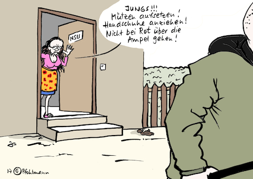 Cartoon: Zschäpes Rolle (medium) by Pfohlmann tagged karikatur,cartoon,color,farbe,2017,deutschland,nsu,terrorismus,rechtsextremismus,prozess,urteil,plädoyers,beate,zschäpe,angeklagte,morde,rolle,gruppe,untergrund,opferrolle,täterin,mord,tatbeteiligung,karikatur,cartoon,color,farbe,2017,deutschland,nsu,terrorismus,rechtsextremismus,prozess,urteil,plädoyers,beate,zschäpe,angeklagte,morde,rolle,gruppe,untergrund,opferrolle,täterin,mord,tatbeteiligung