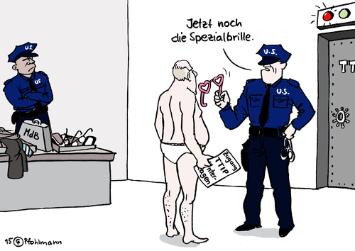 Cartoon: Zutritt zu TTIP-Unterlagen (medium) by Pfohlmann tagged karikatur,cartoon,2015,color,farbe,deutschland,europa,usa,mdb,parlamentarier,ttip,freihandelsabkommen,unterlagen,einsicht,protest,spezialbrille,brille,rosa,geheim,transparenz,verhandlungen,geheimverhandlungen,abgeordnete,bundestag,bundestagsabgeordnete,karikatur,cartoon,2015,color,farbe,deutschland,europa,usa,mdb,parlamentarier,ttip,freihandelsabkommen,unterlagen,einsicht,protest,spezialbrille,brille,rosa,geheim,transparenz,verhandlungen,geheimverhandlungen,abgeordnete,bundestag,bundestagsabgeordnete