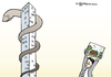 Cartoon: Aesculap (small) by Pfohlmann tagged aesculap äsculapstab stadt land landarzt ärztemangel gesundheitsminister rösler fdp schlange