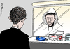 Cartoon: alter Schmerz (small) by Pfohlmann tagged karikatur,cartoon,color,farbe,2013,usa,obama,trayvon,martin,tod,rassismus,urteil,todesschütze,freispruch,gerichte,justiz,schwarz,weiß,diskriminierung,jugend,erlebnis,trauma,schmerz,wunde,vergangenheit,präsident,erinnerung,spiegel