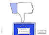 Cartoon: Anhörung Dislike (small) by Pfohlmann tagged karikatur,cartoon,color,farbe,2018,deutschland,eu,europa,global,facebook,zuckerberg,europaparlament,anhörung,daumen,like,dislike,blamage,fragen,antworten,internet,datenschutz,datenskandal,cambridge,analytica,befragung