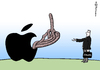 Cartoon: Apples Mittelfinger (small) by Pfohlmann tagged karikatur,cartoon,2016,color,farbe,irland,global,eu,apple,apfel,wurm,würmer,mittelfinger,konzern,internetkonzern,steuern,europa,europäischer,gerichtshof,steuernachzahlung,versteckte,subvention,steuergerechtigkeit