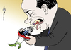 Cartoon: Berlusconi poltert (small) by Pfohlmann tagged karikatur,color,farbe,2001,italien,berlusconi,land,telefon,telefonat,protokoll,abhören,scheiße,kotzt,kotzen,übergeben,karte,landkarte,stiefel,beleidigung,skandal,schwulenfeindlich,homosexuell,frauenbewegung,emanzen,frauenzeichen,kommunismus,hammer,sichel,