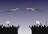 Cartoon: Bodenkonflikt - Luftkonflikt (small) by Pfohlmann tagged ukraine,russland,krieg,militär,corona,pandemie,demonstration,protest,spaziergang,coronaleugner,maßnahmengegner,querdenken,querdenker,maske,infektionsschutz,gesundheit,krankheit,streit,konflikt,aggression,spaltung