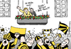 Cartoon: Schwarz-Gelb im Finale! (small) by Pfohlmann tagged karikatur cartoon color farbe 2013 holland niederlande königin merkel deutschland krönung könig willem alexander abdankung beatrix bundeskanzlerin koalition schwarzgelb bvb dortmund fußball fans fußballfans champions league halbfinale real madrid balkon