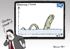 Cartoon: Cameron und Nessie (small) by Pfohlmann tagged karikatur,cartoon,color,farbe,2014,schottland,referendum,großbritannien,cameron,gordon,brown,nessie,loch,ness,abstimmung,volksabstimmung,unabhängigkeit,chart,umfragen,zustimmung