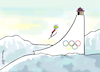 Cartoon: Corona-Springen (small) by Pfohlmann tagged olympia,olympiade,winterspiele,schanzensprung,skispringen,wintersport,corona,coronavirus,inzidenz,fallzahlen,pandemie,china,infektionen