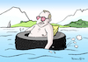 Cartoon: Dobrindts Schwimmreifen (small) by Pfohlmann tagged karikatur,cartoon,color,farbe,2017,deutschland,dobrindt,verkehrsminister,urlaub,reifen,see,baden,ferien,luft,geplatzt,autoindustrie,image,imageschaden,diesel,dieselgipfel,abgas,abgasaffäre,dieselaffäre,absprachen,autoreifen,kartell,standort,wirtschaftsstandort