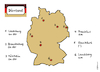 Cartoon: Dürrland (small) by Pfohlmann tagged hitzewelle,trockenheit,dürre,flüsse,deutschland,dürrland,städtenamen,pegelstände,schifffahrt,binnenschifffahrt,wirtschaft,umwelt,klimakrise,wassermangel,klimawandel,landkarte,lauenburg,mühlheim,frankfurt,brandenburg,landsberg,elbe,ruhr,main,oder,lech,havel