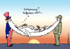 Cartoon: Entspannungsmatte (small) by Pfohlmann tagged karikatur,cartoon,2014,color,farbe,usa,kuba,uncle,onkel,sam,castro,raul,bart,fidel,entspannung,frieden,friedenstaube,hängematte,sonnenuntergang,annäherung,aufhebung,blockade,embargo