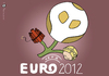 Cartoon: EURO 2012 (small) by Pfohlmann tagged karikatur color farbe 2012 ukraine anschlag em euro fußball europameisterschaft logo timoschenko hungerstreik attentat terroranschlag gefängnis haft uefa ausrichter gastgeber