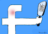 Cartoon: Facebook Selbstbeschau (small) by Pfohlmann tagged karikatur,cartoon,color,farbe,2018,usa,global,facebook,soziale,medien,google,abhängigkeit,spiegel,kritik,manager,ehemalige,humane,technologie,zentrum