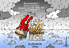 Cartoon: Flutopfer (small) by Pfohlmann tagged karikatur,cartoon,color,farbe,2013,deutschland,wetter,hochwasser,merkel,opfer,flutopfer,flut,regen,dauerregen,katastrophe,jahrhunderthochwasser,jahrtausendhochwasser,geld,symptom,ursache,beschwörung,nothilfe,bund,euro,bundesregierung,hilfe,hochwasserschut