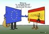 Cartoon: Fußballverzicht (small) by Pfohlmann tagged karikatur,color,farbe,2012,spanien,eu,rettungsschirm,europameisterschaft,weltmeister,europameister,turniere,fußball,europa,eurokrise,bankenkrise,kredite,hilfe,hilfen,verzicht,nationalmannschaft,flaggen,fahnen,fußballschuhe,sparprogramm,bedingung