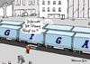 Cartoon: Giga Dobrindt (small) by Pfohlmann tagged karikatur,cartoon,color,farbe,2014,deutschland,verkehrsminister,dobrindt,csu,gigaliner,monstertrucks,lkw,riesen,verkehr,verkehrspolitik,merkel,bundeskanzlerin,sitzung,straßen,maut,straßenverkehr,belastung,infrastrukturlogistik